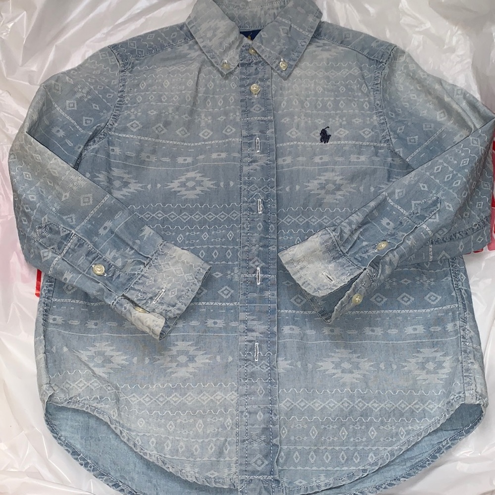 Boys 4T  100% Cotton Jeans long sleeve shirt